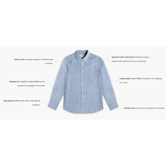 Thursday Boot Co. Linen Shirt Men's Size XL Blue Button Up Vacation Coastal - Picture 9 of 11